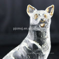 Promotional top quality Fashionable crystal glass animal figurines decoration dog glass crafts